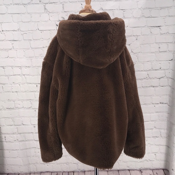 Zara Sherpa hooded coat size XS - Picture 6 of 12